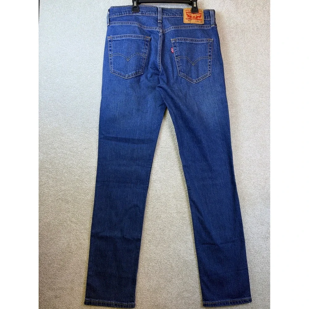 Levi's 511 Slim Jeans Mens 32x34 Blue Dark Wash Stretch Denim Workwear NEW